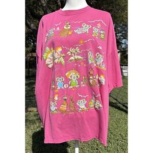 VTG EZL Womens Single Stitch T-Shirt Animals Funny Crazy 90's Oversized 1 Size